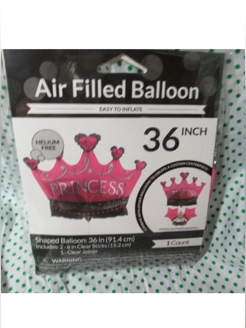 4 balloons helium free princess crown design pink 36 in blow them up your self